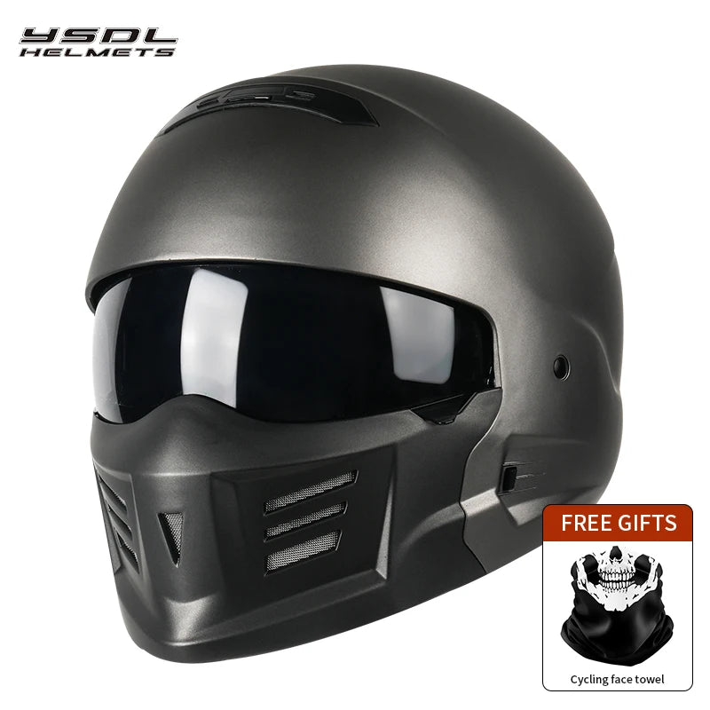 Scorpion Helmet Sunscreen Retro Motorcycle Full Helmet Men Women Detachable Face Mask Combination Helmets Summer Safety Helmet