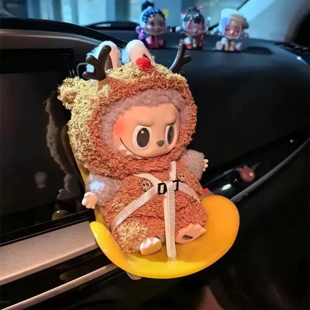 Suitable for 17cm Labubu Cute Doll Cute Car Safety Seat Car Air Outlet Decoration Car Interior Decoration Ornament