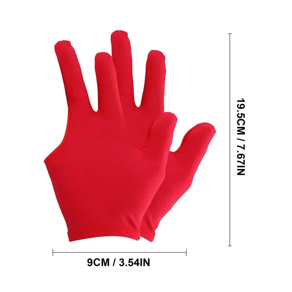 2Pcs Professional Open Finger Billiard Pool Gloves Snooker Pool Gloves Portable Light Elasticity Billiard Training Hand Gloves