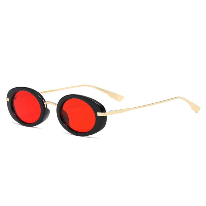 Retro Punk Men Oval Sunglasses Women Fashion Clear Ocean Lens Shades UV400 Men Trending Sun Glasses