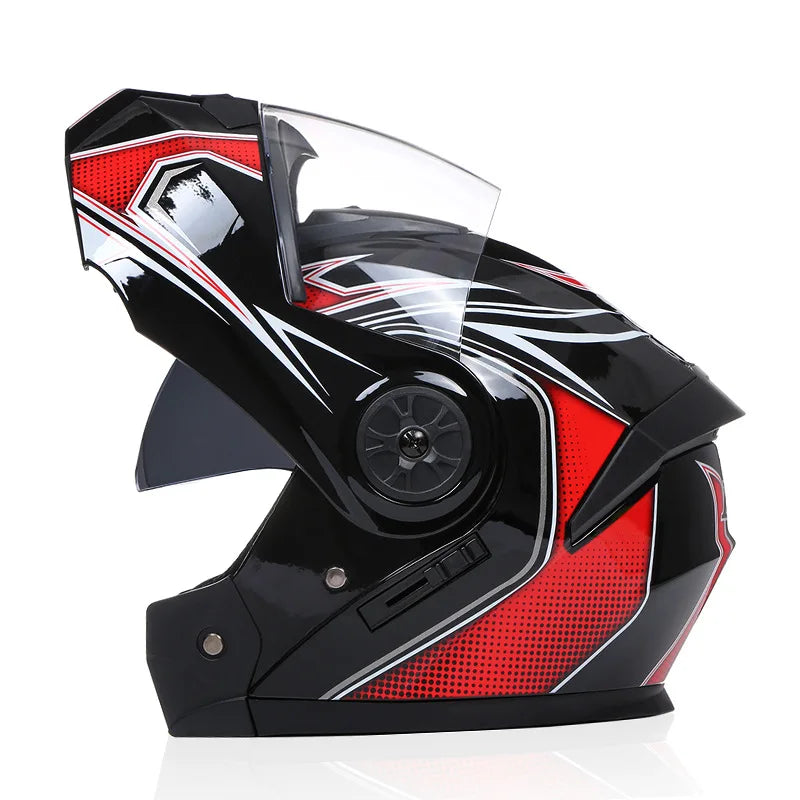BLD Modular Dual Lens Motorcycle Helmet Safety Downhill Flip Up Helmets Professional Motocross Racing Full Face Casco Moto