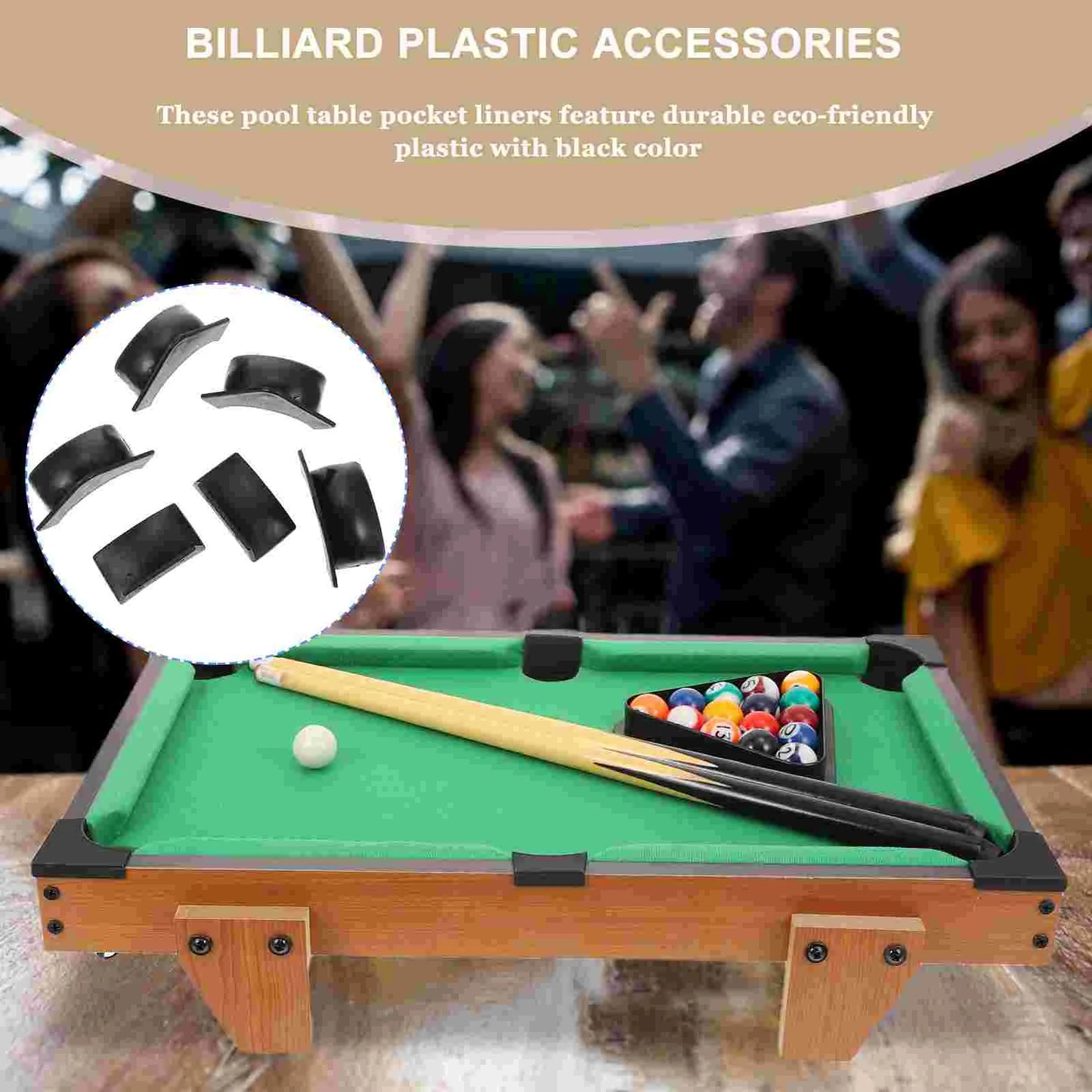 2 Sets Black Liners Plastics Billiard Table Accessories Pool Table Parts Net Corners Snooker Balls Entertainment