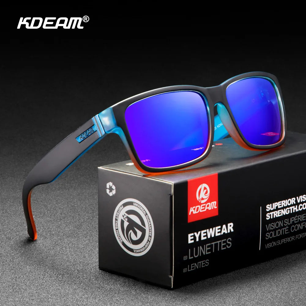 KDEAM Revamp of Sport Men Sunglasses Polarized Shockingly Colors Sun Glasses Outdoor Driving Photochromic Sunglass With Box