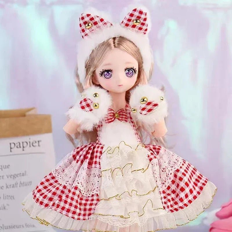 1/6 Bjd Dolls for Girls Hinged Doll 30 Cm With Clothes Blonde Brown Eyed Articulated Toys for Children Spherical Joint Playsets