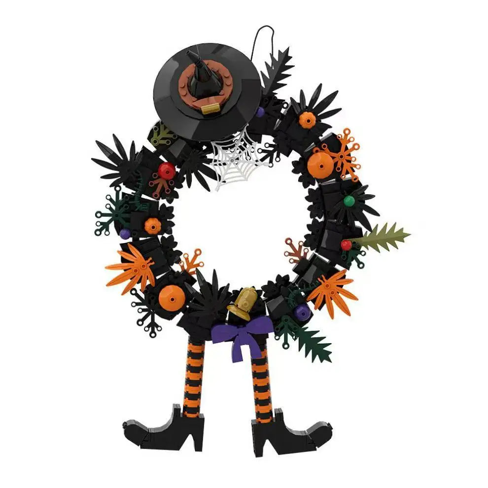 Halloween Terror Movies MOC Witch Hat Building Block Set Kids Toy With Pumpkin Door Tree Ghost Bricks Gift for Children
