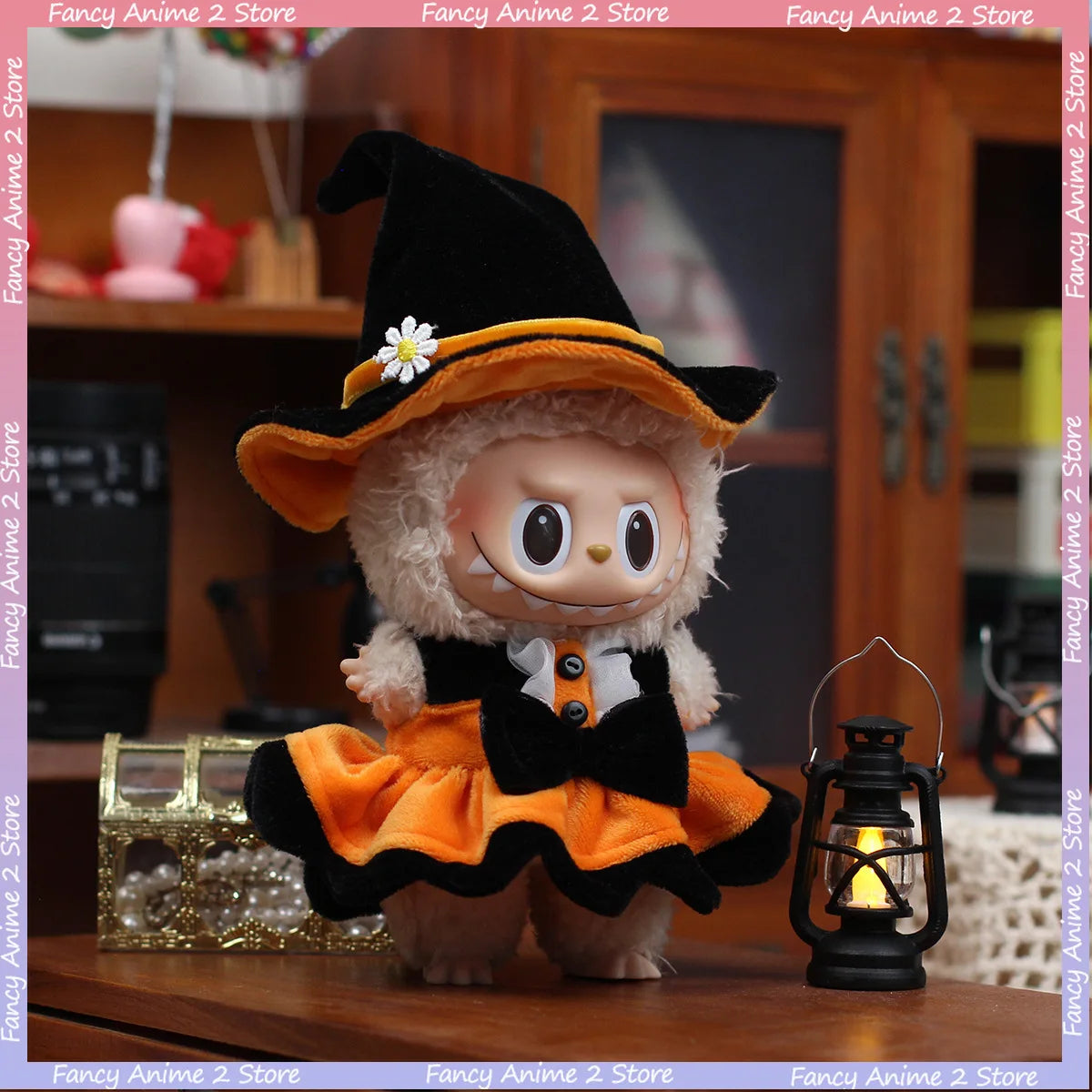 Halloween Pumpkin Labubu Doll Clothes Outfit With Light Decoration Ghosts Tarot Halloween Costumes Decoration for 15/17cm Doll