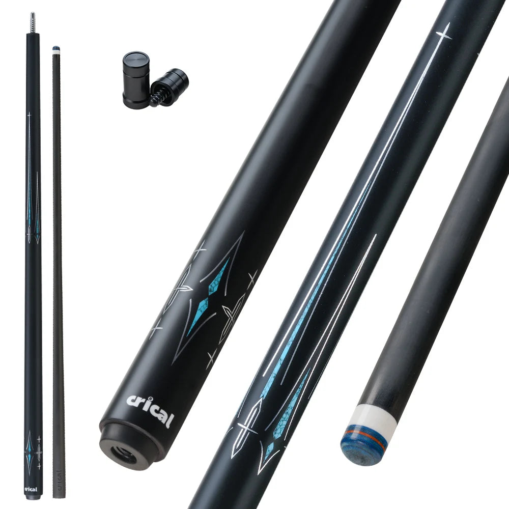 CRICAL CL-PRO Carbon Fiber Pool Cue Stick With 12.5mm Tip 3 * 8/8 Joint Pin Low Deflection for Professional 1/2 Billiard Cue
