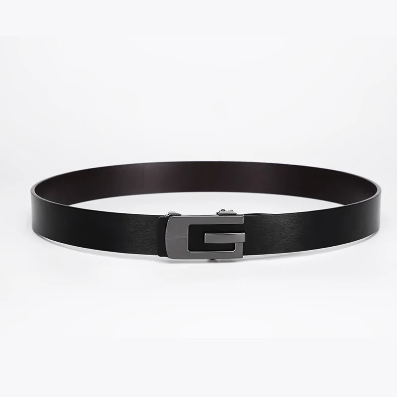 GOLF Belt Men's Genuine Leather Automatic Buckle Belt Pure Cowhide Men's Pants Belt Young and Middle Aged 2024