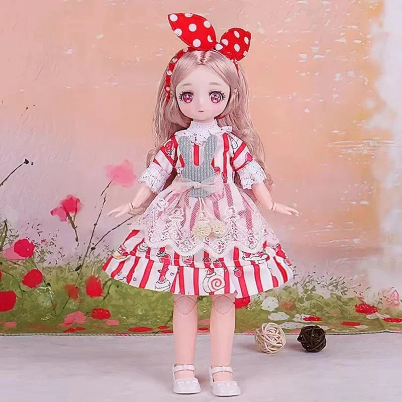 1/6 Bjd Dolls for Girls Hinged Doll 30 Cm With Clothes Blonde Brown Eyed Articulated Toys for Children Spherical Joint Playsets