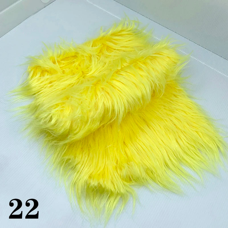 25x45cm Long Hair Faux Fur Fabric for DIY Dolls Hair Beard Craft Making Material Patchwork Garment Sewing Accessories