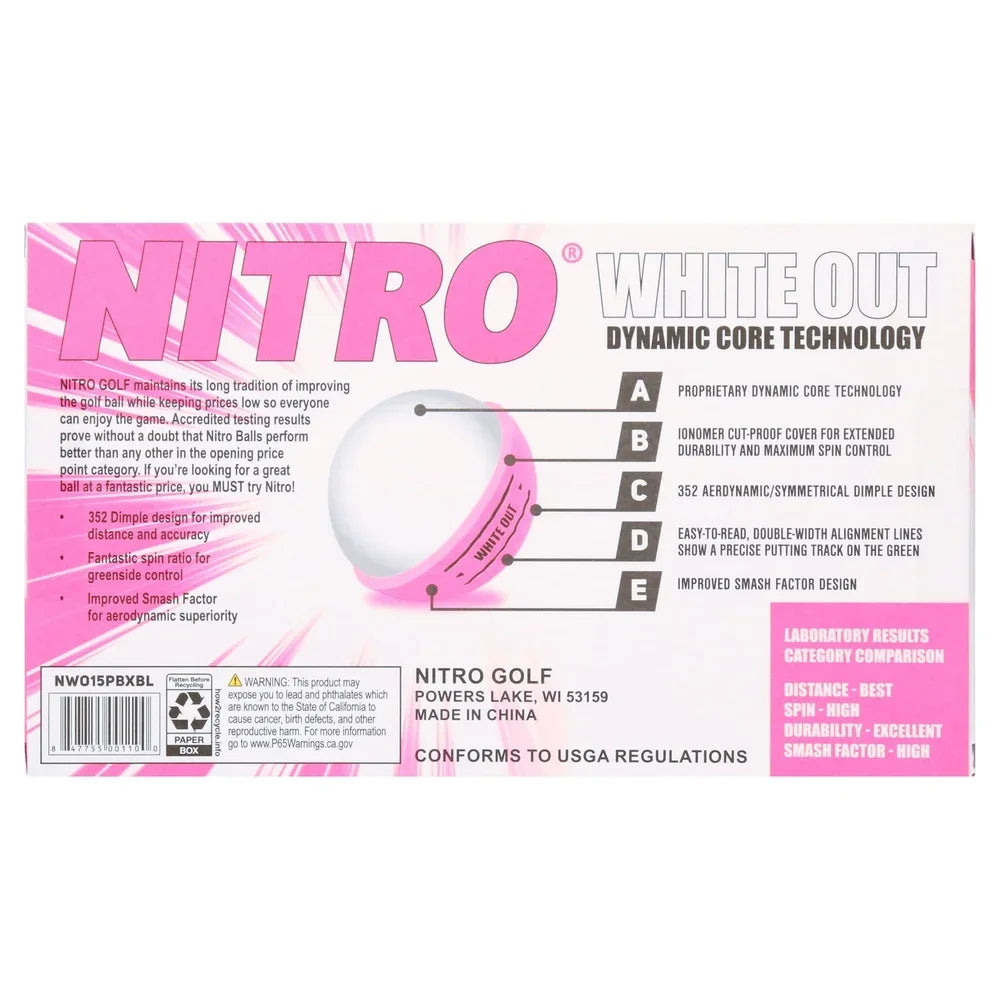 High Performance Golf Balls 15 Pack White Hot Technology Superior Spin Control Exceptional Distance Durable Material