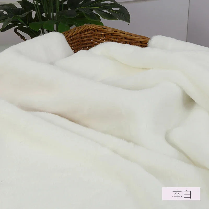 Imitation Rex Rabbit Plush Fabric by Meters for Needlework Clothes Toys Pillowcases Diy Sewing Soft Warm Thick Smooth Fur Cloth