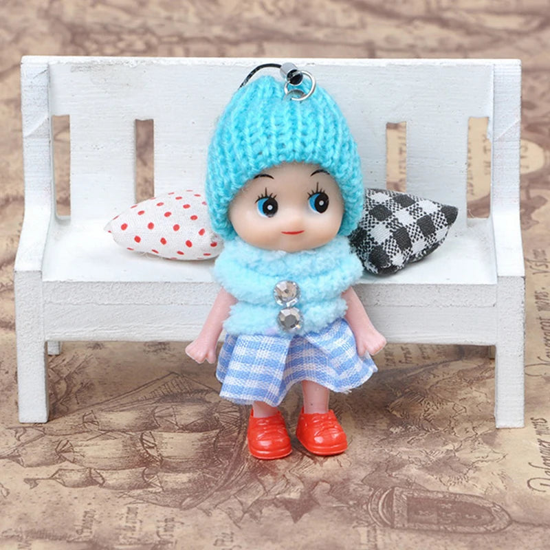 6PCS Cute Fashion Kids Plush Dolls Keychain Soft Stuffed Toys Keyring Mini Plush Animals Key Chain Baby for Girls Women