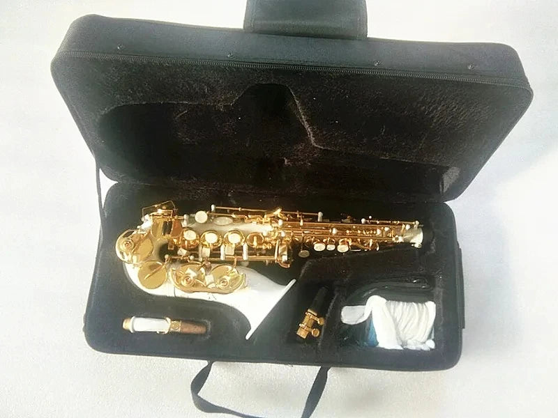New High Quality Soprano Saxophone White Saxophone Curved Soprano Sax Complete Fittings