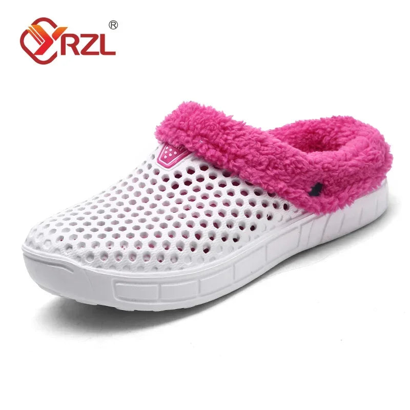 YRZL Winter Slippers Men Women Indoor Warm Shoes Non Slip Cotton Pantoffels Casual Clogs Slip on House Floor Slippers for Men