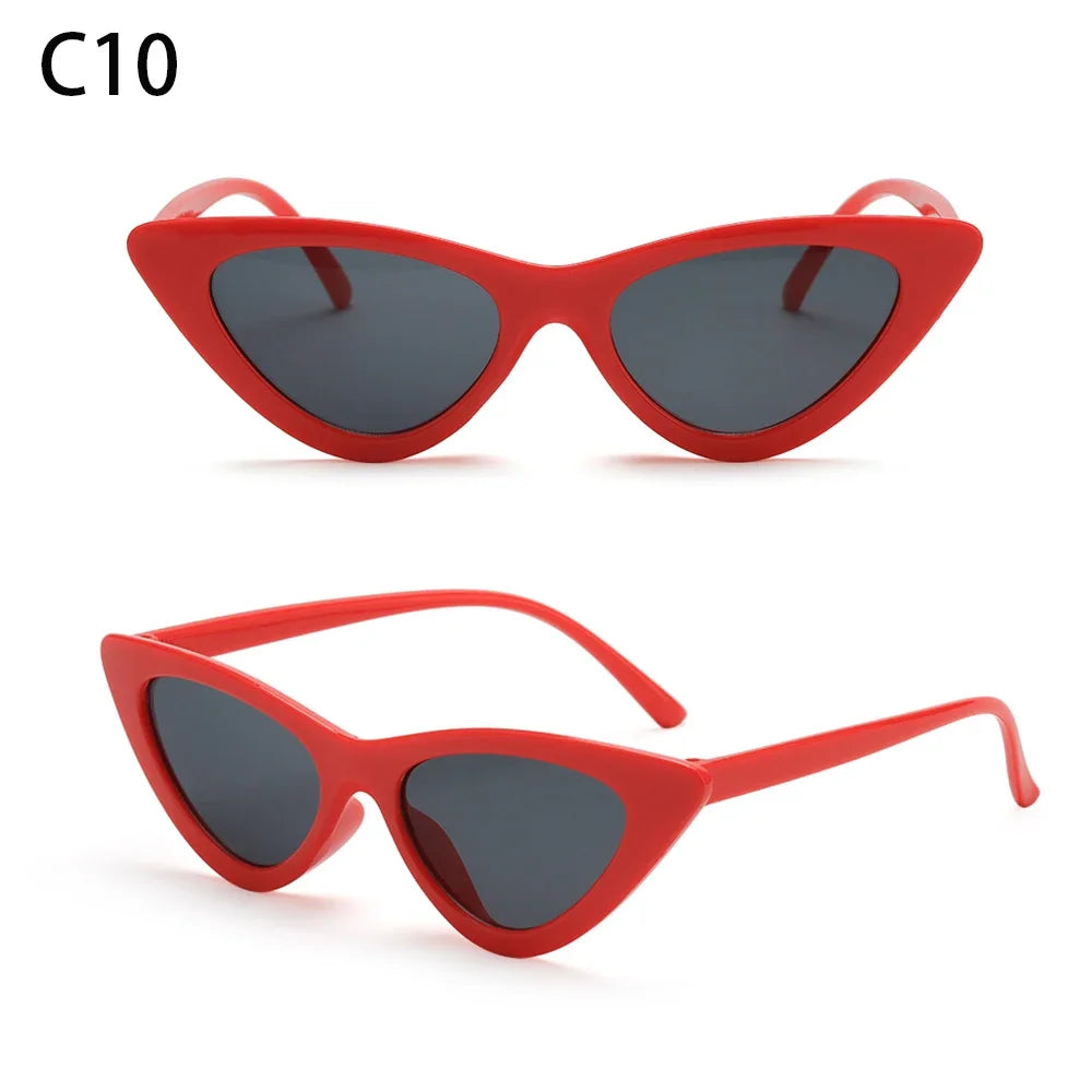 2023 Sexy Cat Eye Sunglasses Women Mirror Black Small Triangle Sun Glasses Female Lens Shades Eyewear Outdoor Driving Sunglasse