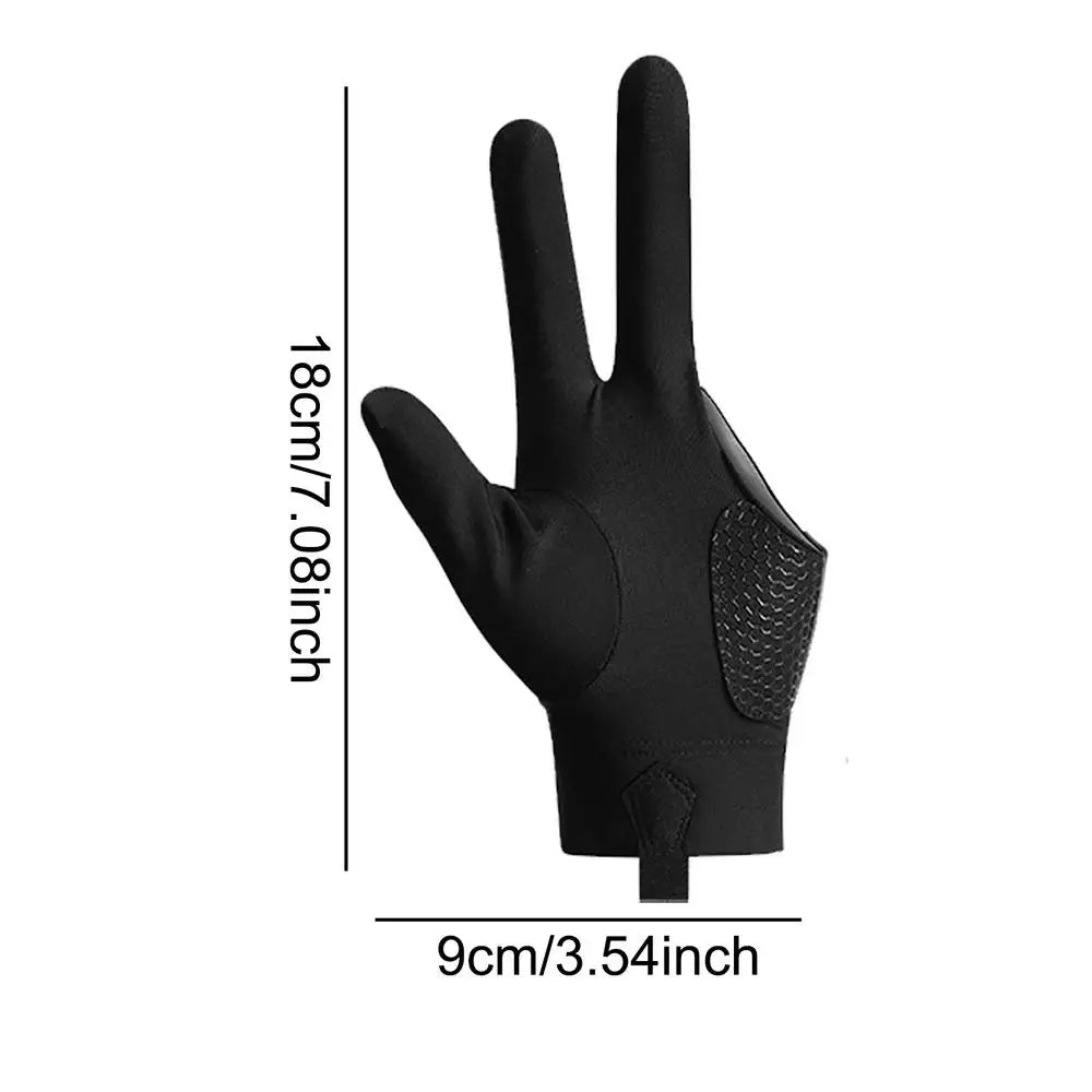 Billiards Glove Left Right Hand 3 Finger Snooker Billiard Glove Non Slip Stickers Elastic Billiard Training Gloves Accessories