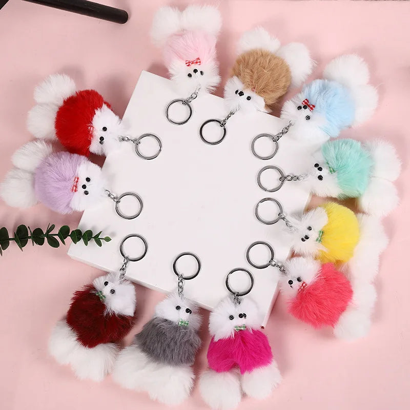 80pcs/Lot Wholesale Plush Toy Cute Double Doll Bag Small Pendant Puppy Plush Fur Stuffed,Deposit First to Get Discount Much