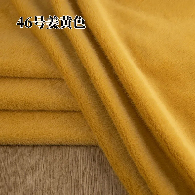 5mm Stretch European Mink Faux Fur Fabric High-Low Pattern for Clothing Scarves Hats Photo Props DIY Craft Decoration