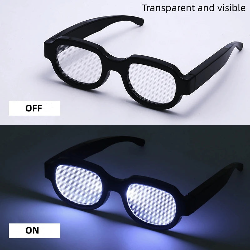 LED Tech Glasses Conan Terminator Personalised Dress Up Spooky Prom Performance Glasses for Halloween Party Cosplay