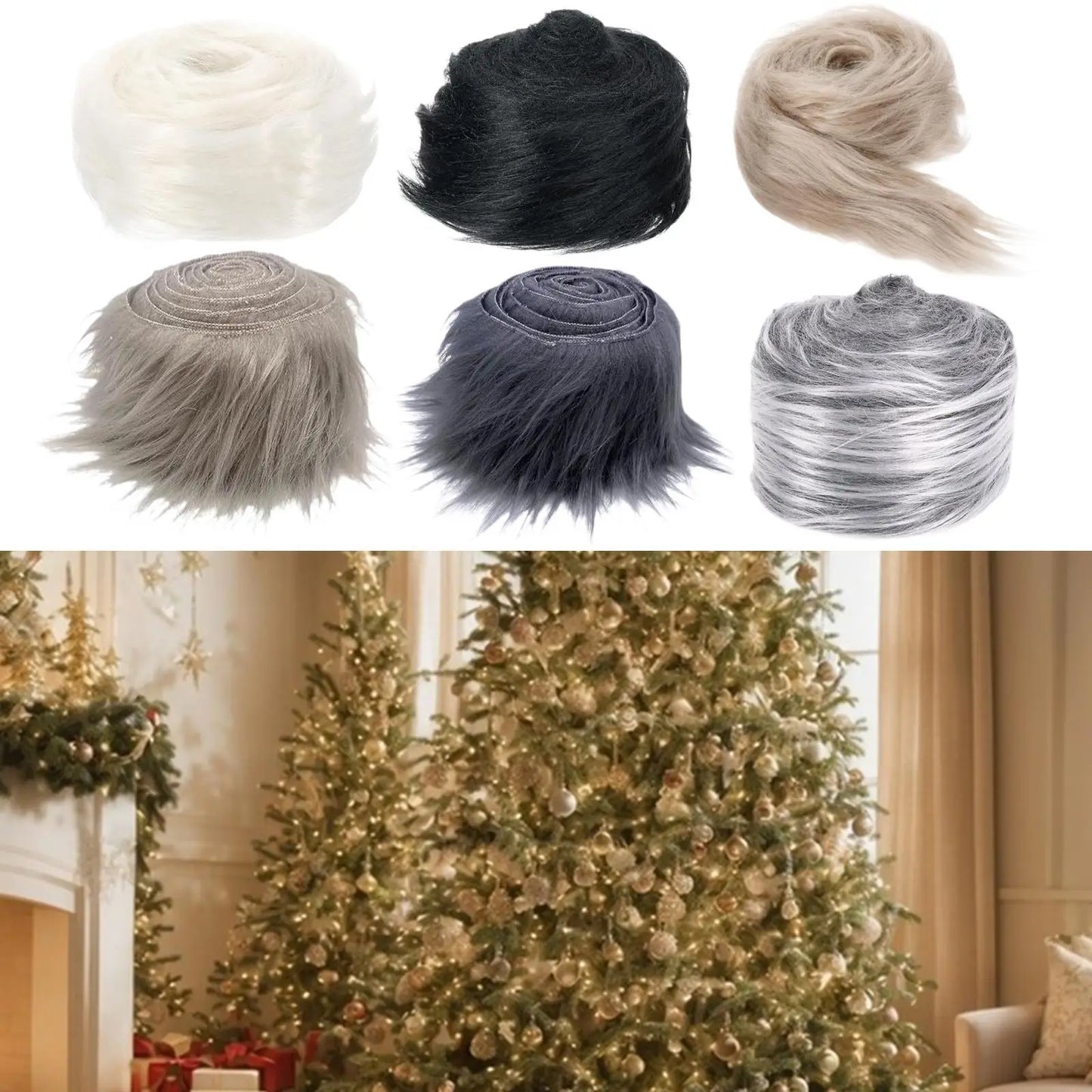Artificial Fur Fabric Costume for Gnomes Beard Hair Clothing Christmas Tree