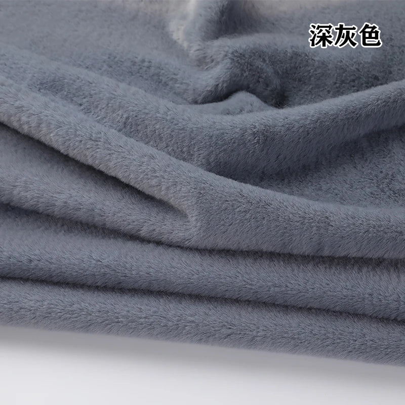 Plain Faux Fur Fabric Smooth by the Meter for Clothes Coats Dolls Sewing Thickened Imitation Rex Rabbit Plush Textile Soft Silky