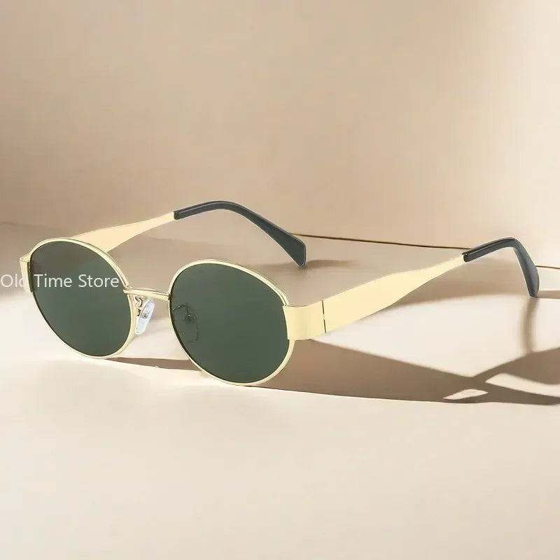 Sunglasses Advanced Metal Sunglasses Fashion Oval Glasses Brand Designer Vintage Sun Glasses High Quantity Oculos De Sol