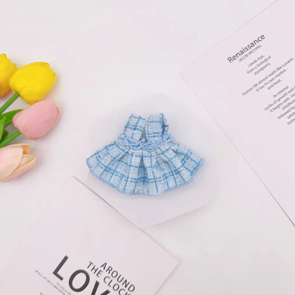 17cm Labubu Plush Doll Clothes Outfit Accessories Korea Kpop Exo Labubu Idol V1 V2 Black Dress Suit Gift