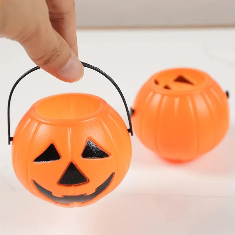 6pcs Halloween Cauldron Bucket Candy Pumpkin Mini Witch Black Pot Decor Buckets Bowl Witches Kettle Container