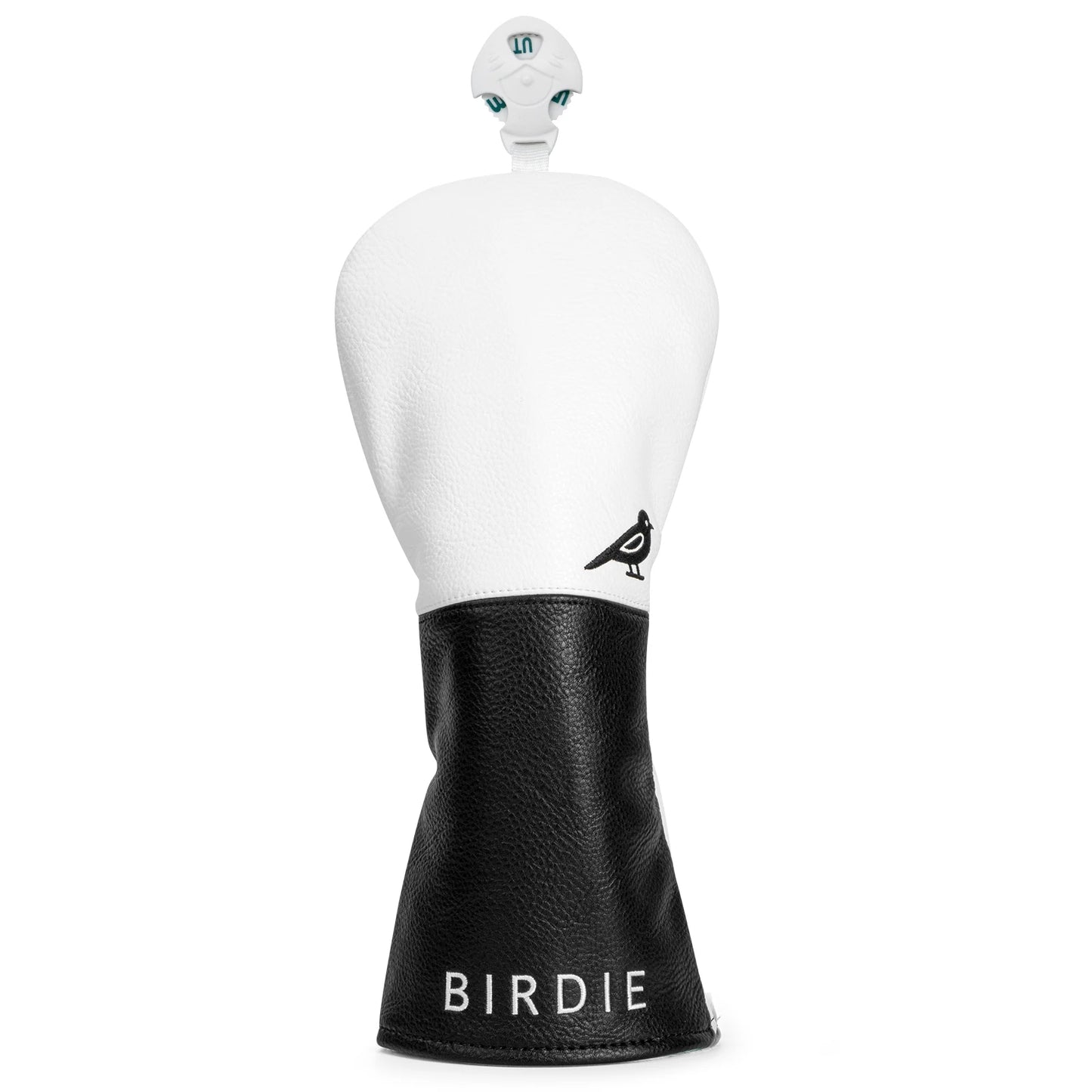 White Premium Leather Birdie Golf Head Cover Elegant EmbroideryHigh Quality Golf Club Driver Head Covers Fariway Wood CoversHybr