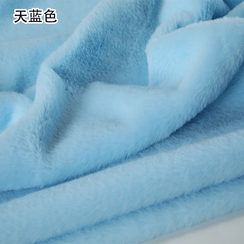 Plain Faux Fur Fabric Smooth by the Meter for Clothes Coats Dolls Sewing Thickened Imitation Rex Rabbit Plush Textile Soft Silky