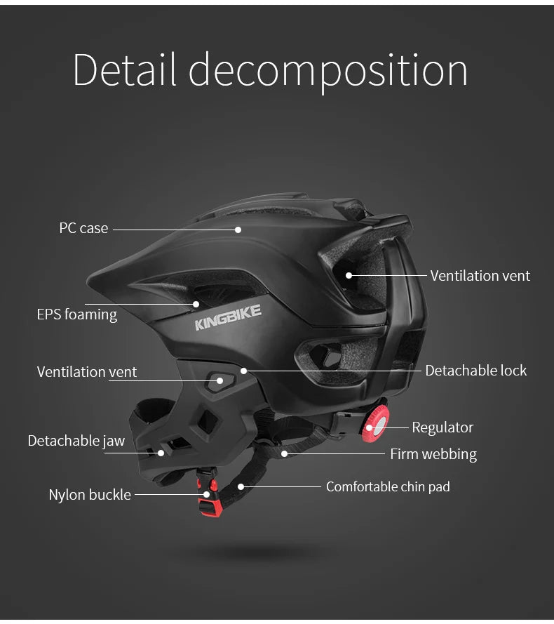 BATFOX Bicycle Helmet for Children Full Face Motocross Helmet MTB Detachable Mountain Bike Helmet Child Moto Cross Helmet