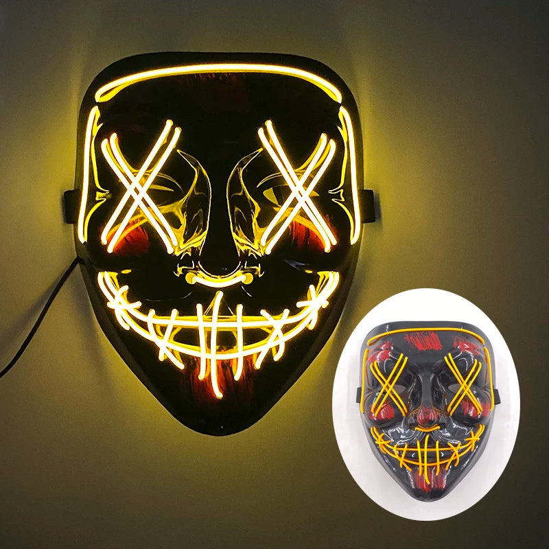 New Arrival Halloween Mask Horror Venom LED Luminous Mask Cosplay Costume Makeup Prom Party