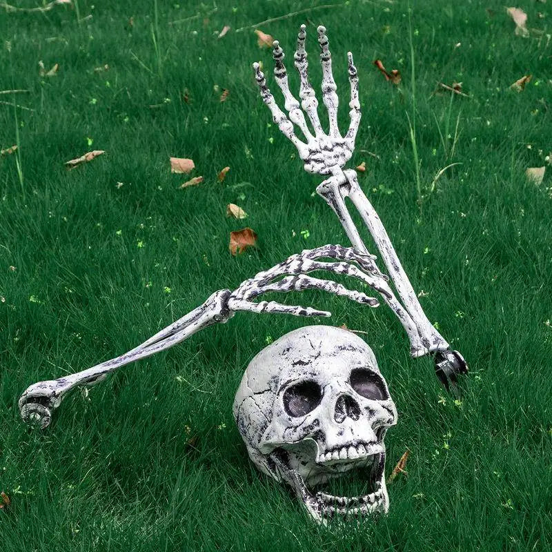 Halloween Decorations Home Decor Skeleton Head Outdoor Scary Props Realistic Skull & Hands Yard Prank Festivals Party Supplies