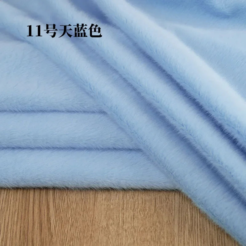 5mm Stretch European Mink Faux Fur Fabric High-Low Pattern for Clothing Scarves Hats Photo Props DIY Craft Decoration