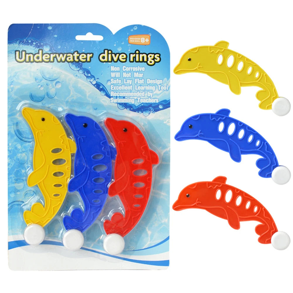 3/4Pcs Diving Game Toys Set Swimming Pool Throwing Toy Dive Swim Rings Circle Underwater Kids Summer Gift Beach Pool Accessories