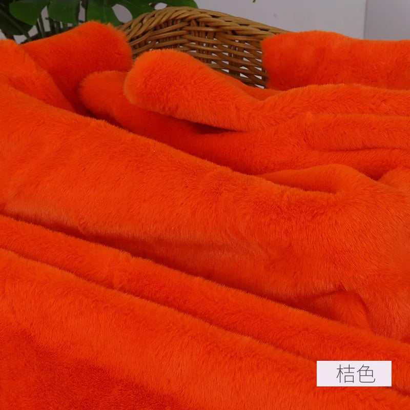 Imitation Rex Rabbit Plush Fabric by Meters for Needlework Clothes Toys Pillowcases Diy Sewing Soft Warm Thick Smooth Fur Cloth
