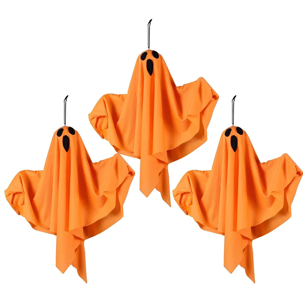 Halloween LED Hanging Ghost Light IP65 Waterproof Halloween Glowing White Ghost Glowing Door Hanging Ghost for Halloween Party