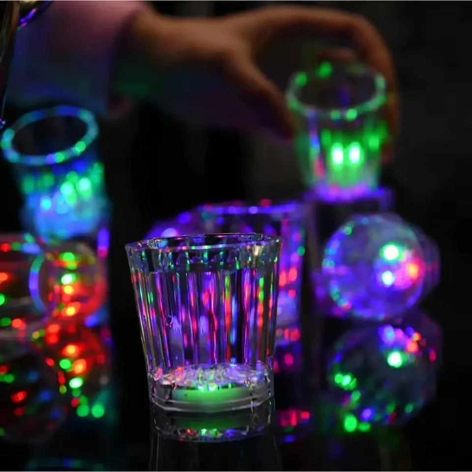 24/48Pcs LED Glowing Glasses Cup Light Up Shot Cup LED Flash Drinking Glasses Light Up Shot Glasses for Party Glow in the Dark 