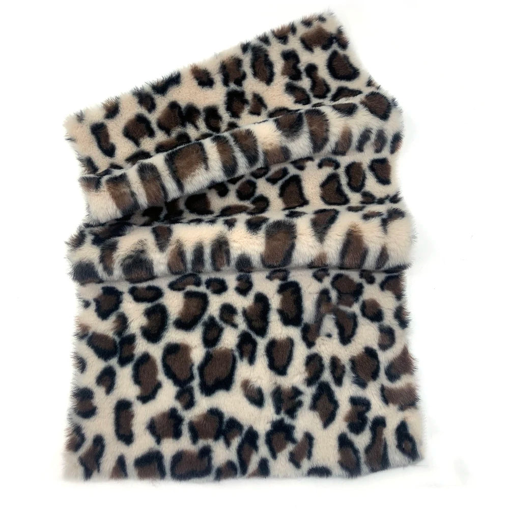 Leopard Print Plush Fabric 25x45cm/160x50cm/160x100cm Faux Fur Fabric 1cm Minky Fabric DIY Handmade/Decoration Sewing Fabric