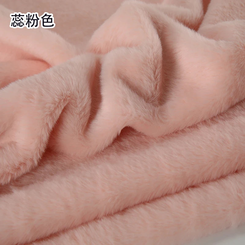 Plain Faux Fur Fabric Smooth by the Meter for Clothes Coats Dolls Sewing Thickened Imitation Rex Rabbit Plush Textile Soft Silky