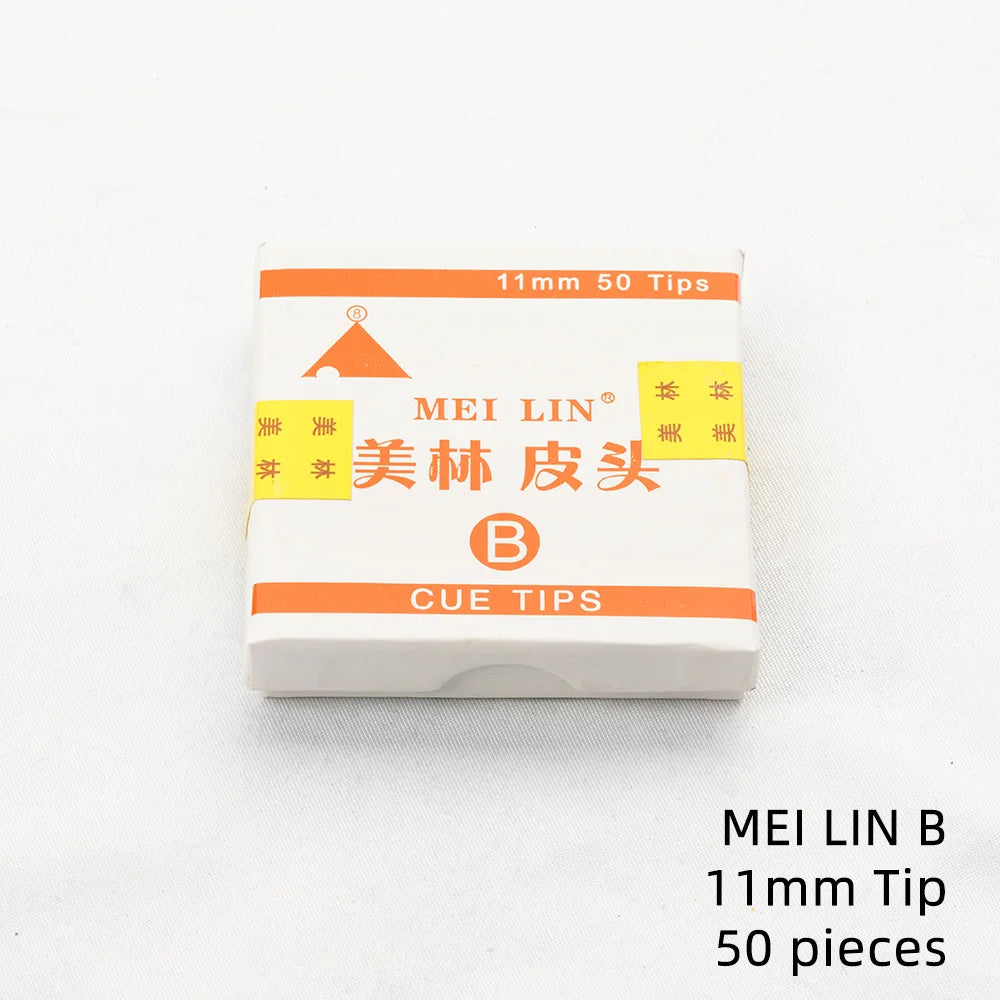 MEI LIN Snooker Cue Tips 50 Pieces 10.5mm 11mm Tips a/B/C/Red Pool Cue Tips Billiard Cue Leather Head Billiards Accessories Tip
