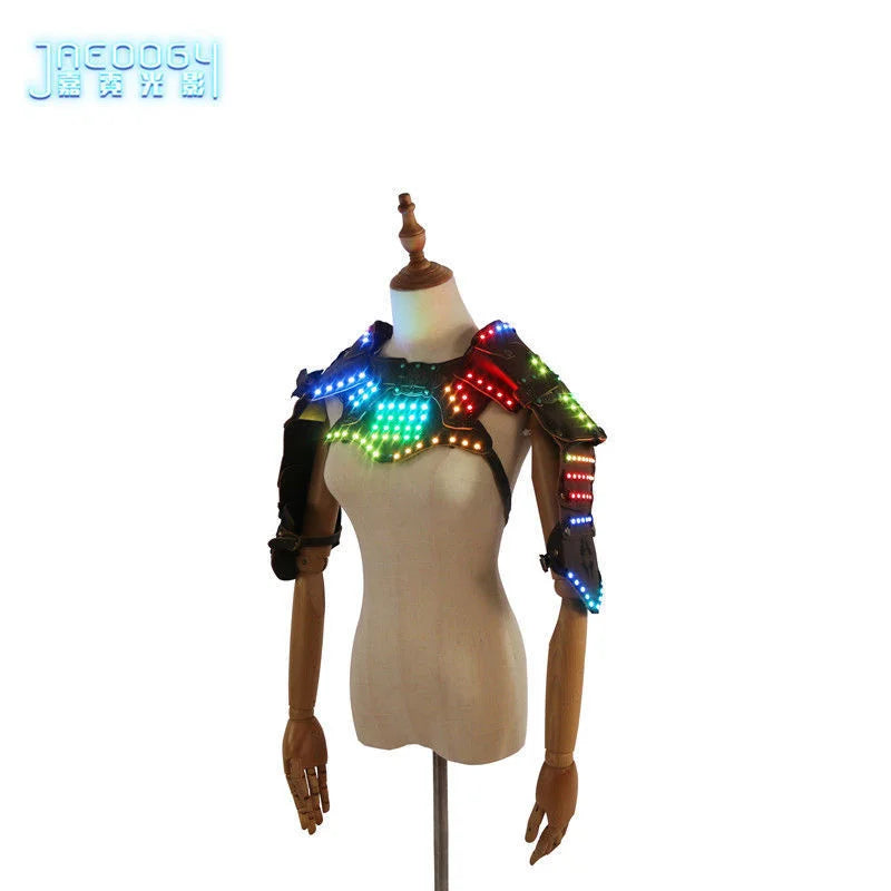 Glow LED Clothing Armor Cyberpunk Cape Vest Halloween COSPLAY Dance Performance