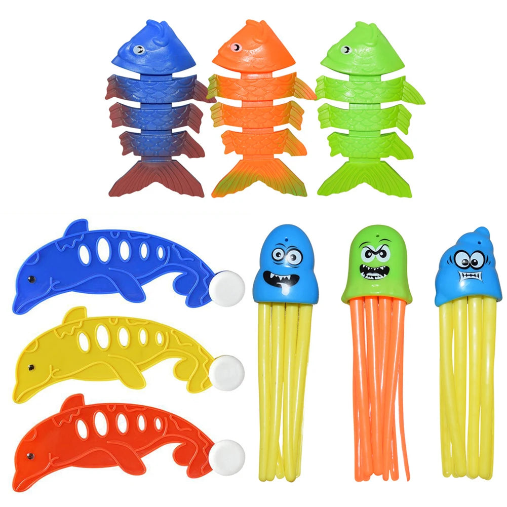 3/4Pcs Diving Game Toys Set Swimming Pool Throwing Toy Dive Swim Rings Circle Underwater Kids Summer Gift Beach Pool Accessories