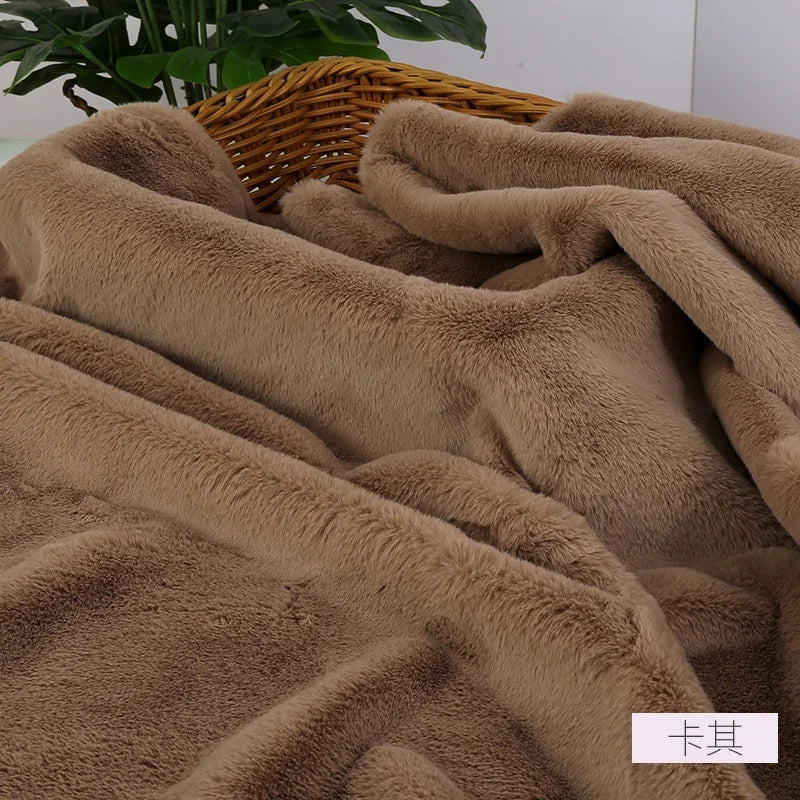 Imitation Rex Rabbit Plush Fabric by Meters for Needlework Clothes Toys Pillowcases Diy Sewing Soft Warm Thick Smooth Fur Cloth