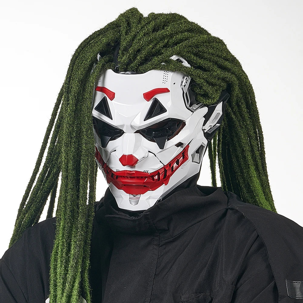 Joker Masks Cyberpunk Masks Clown Braids 2d Cosplay Resin Custom Products Halloween Anime Role-Playing Props and Gifts Toys