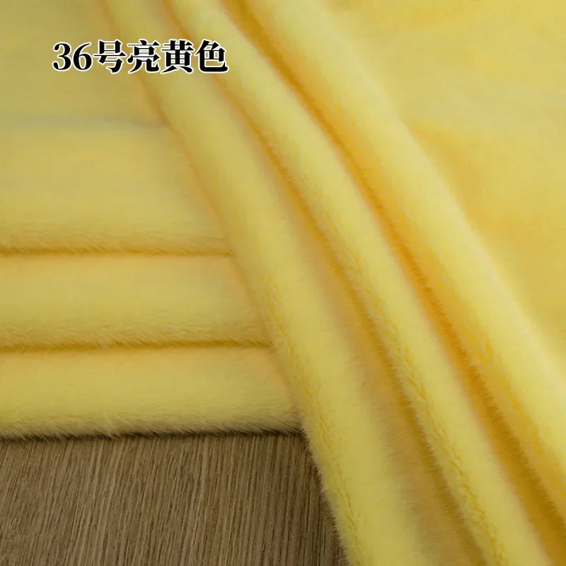 5mm Stretch European Mink Faux Fur Fabric High-Low Pattern for Clothing Scarves Hats Photo Props DIY Craft Decoration