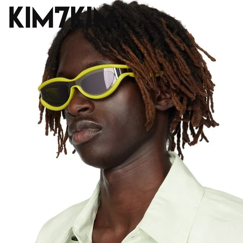 Y2k Oval Sunglasses Men Women 2025 Luxury Brand Trendy Punk Sun Glasses Male Small Frame Sunglass Streetwear Shades Gafas De Sol