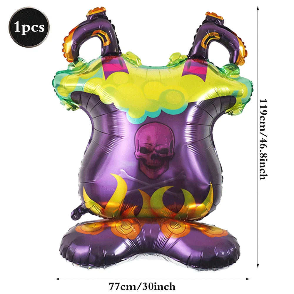 Halloween Decoration Balloons Large Witch Ghost Grim Reaper Tombstone Pumpkin Inflatable Foil Balloon Halloween Party Supplies