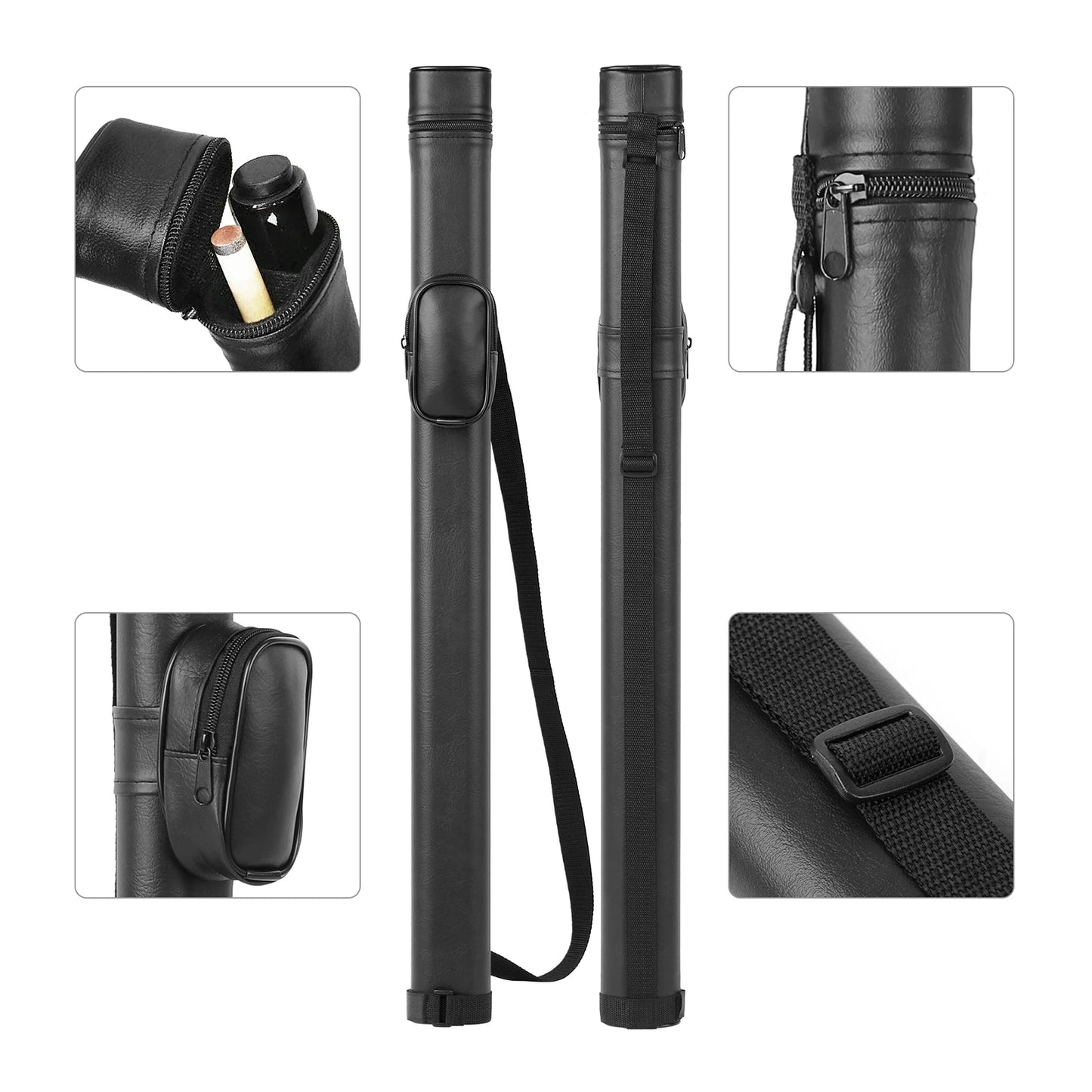 New 2/4Holes Pool Cue Case Snooker Club With Divider Billiard Pool Cue Stick Carrying Bag Billiard Case Accessories